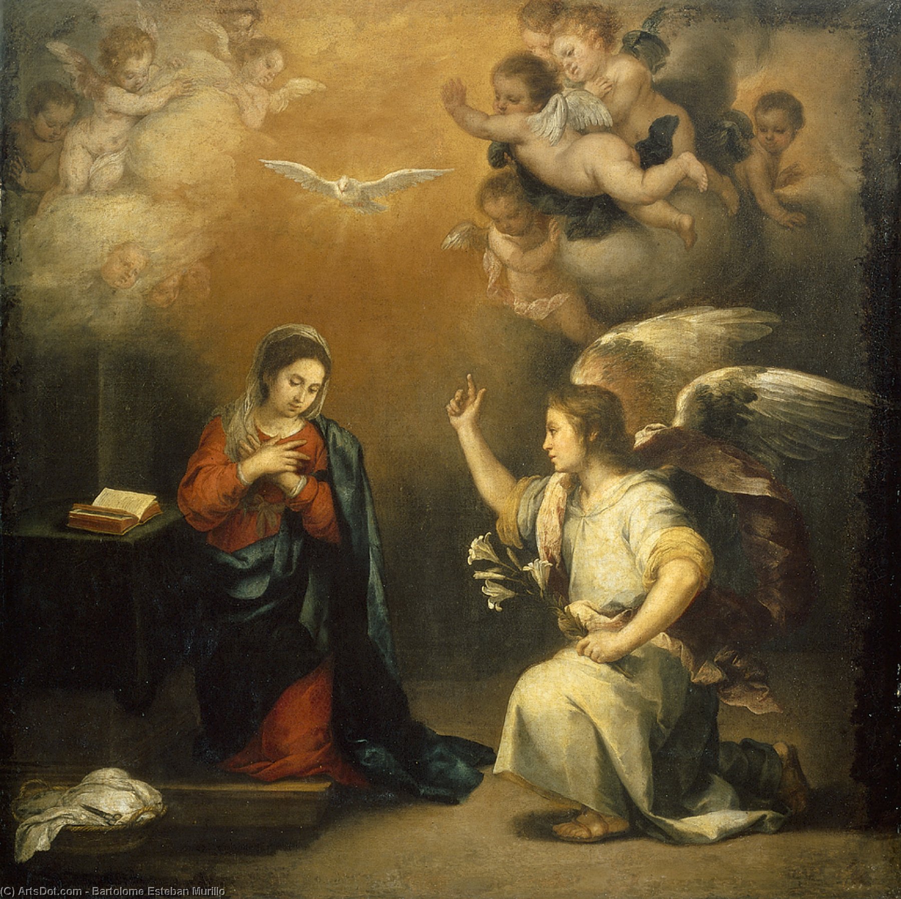 WikiOO.org - Encyclopedia of Fine Arts - Lukisan, Artwork Bartolome Esteban Murillo - The Annunciation
