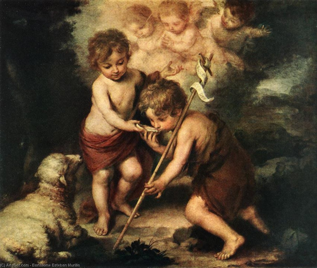 Wikioo.org - The Encyclopedia of Fine Arts - Painting, Artwork by Bartolome Esteban Murillo - Children with Shell