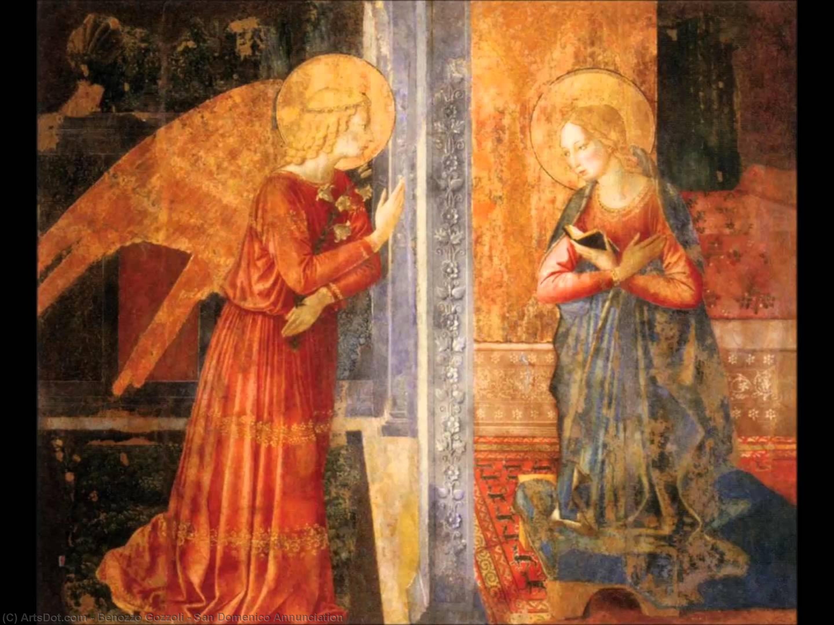 Wikioo.org - The Encyclopedia of Fine Arts - Painting, Artwork by Benozzo Gozzoli - San Domenico Annunciation