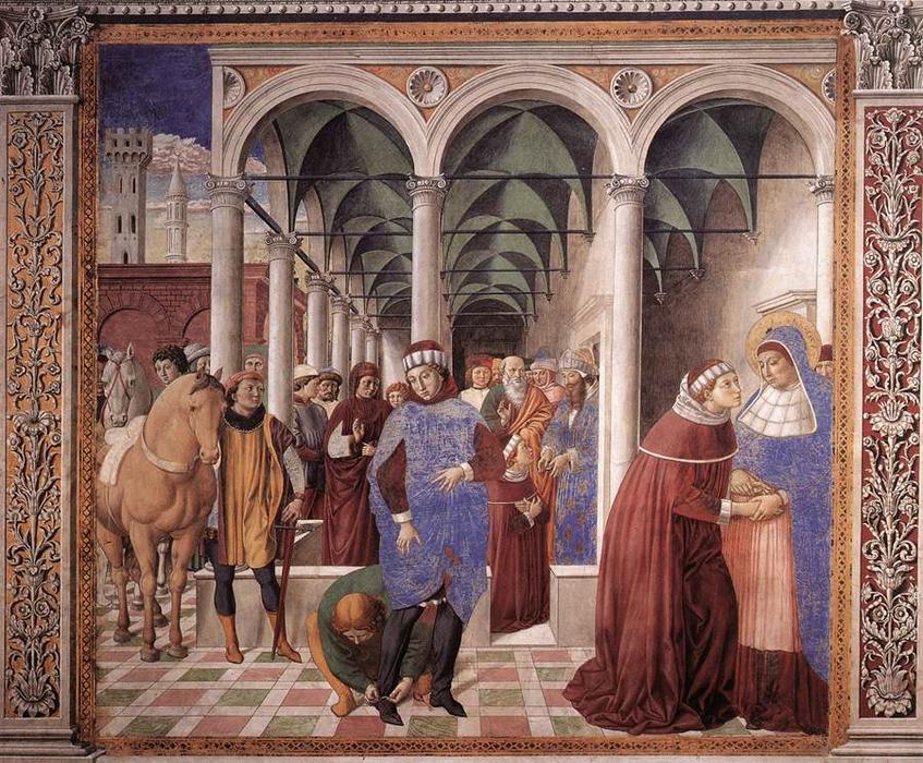 Wikioo.org - The Encyclopedia of Fine Arts - Painting, Artwork by Benozzo Gozzoli - Arrival of St. Augustine in Milan