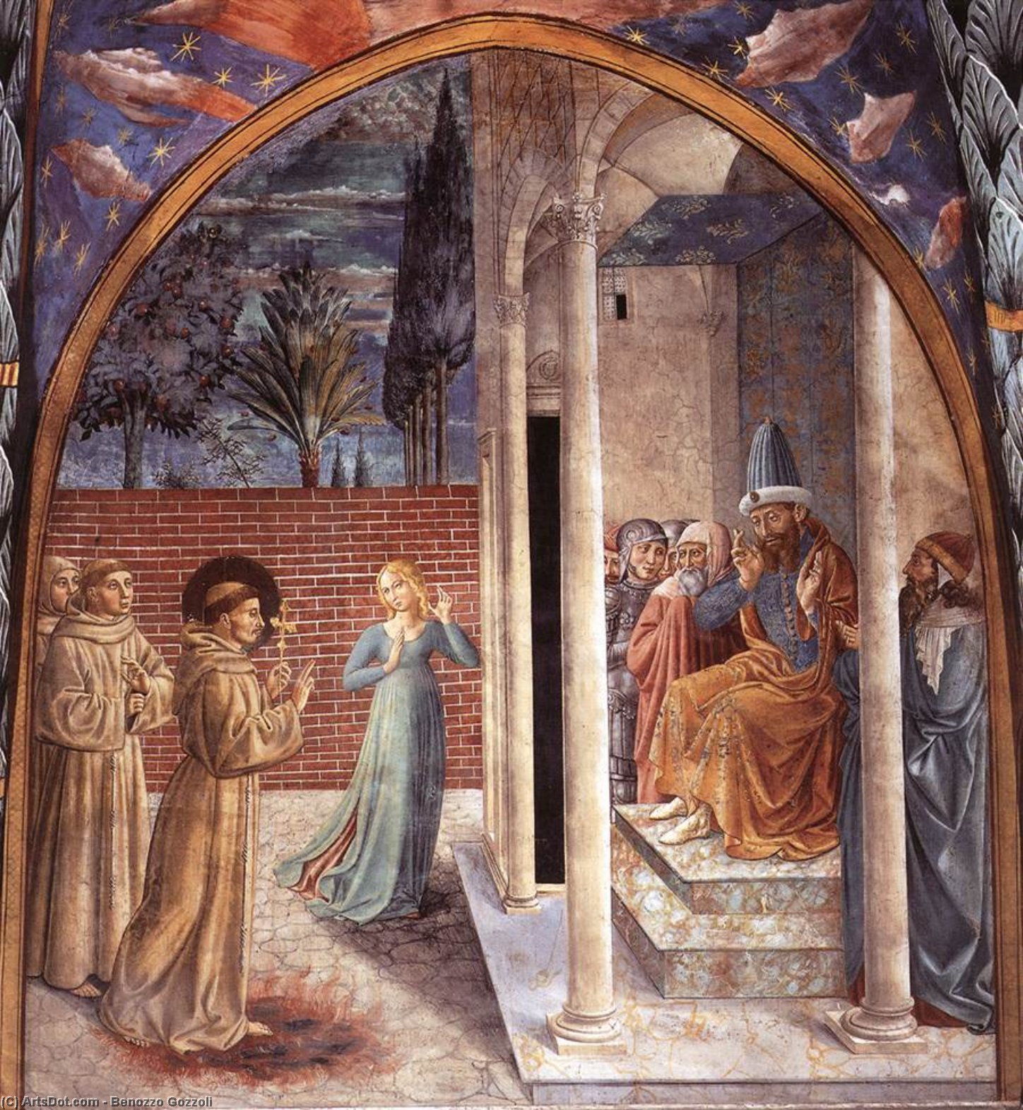 WikiOO.org - Encyclopedia of Fine Arts - Maleri, Artwork Benozzo Gozzoli - Death and Ascention of St. Francis