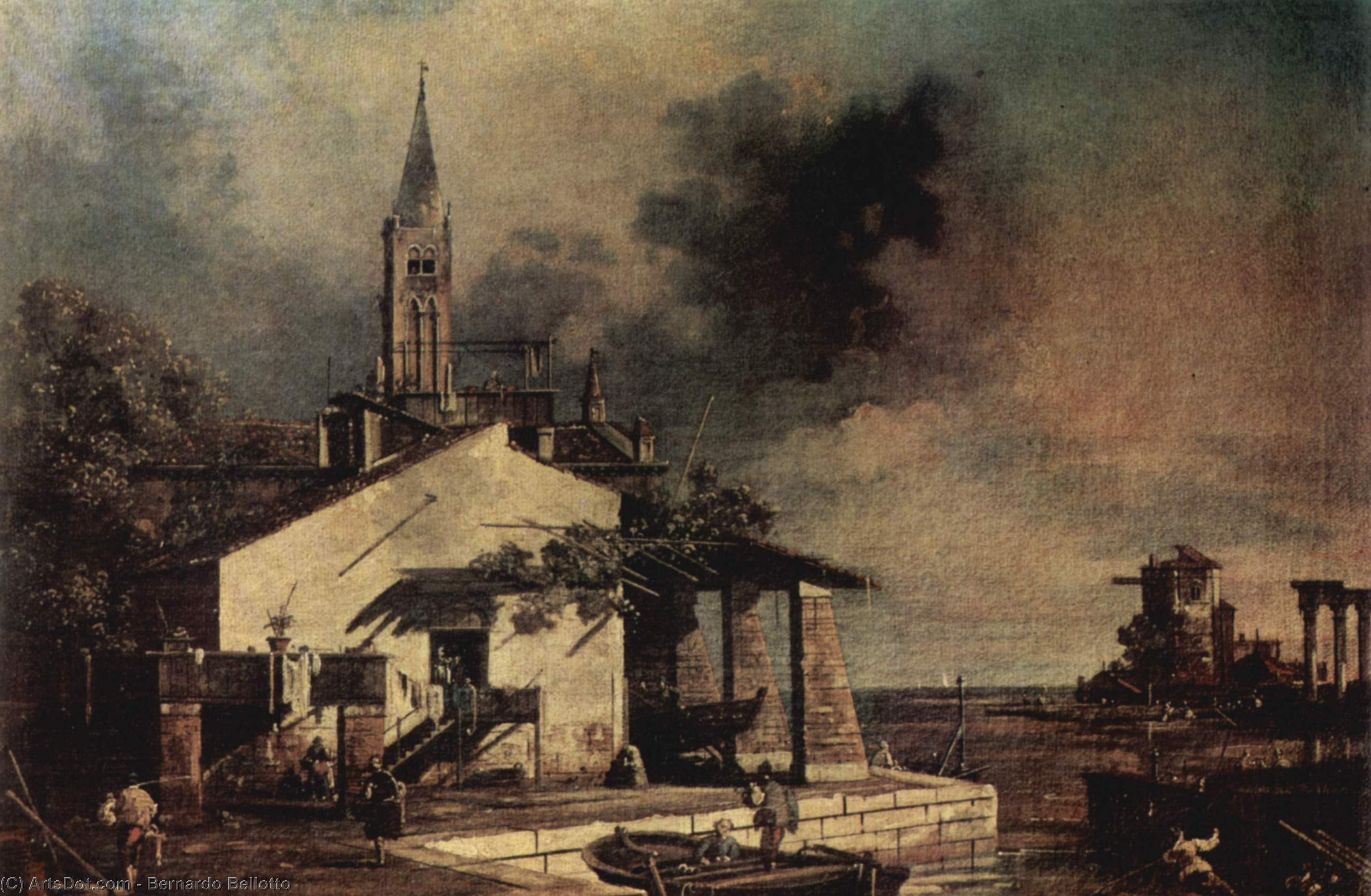 WikiOO.org - دایره المعارف هنرهای زیبا - نقاشی، آثار هنری Bernardo Bellotto - Lagoon landscape