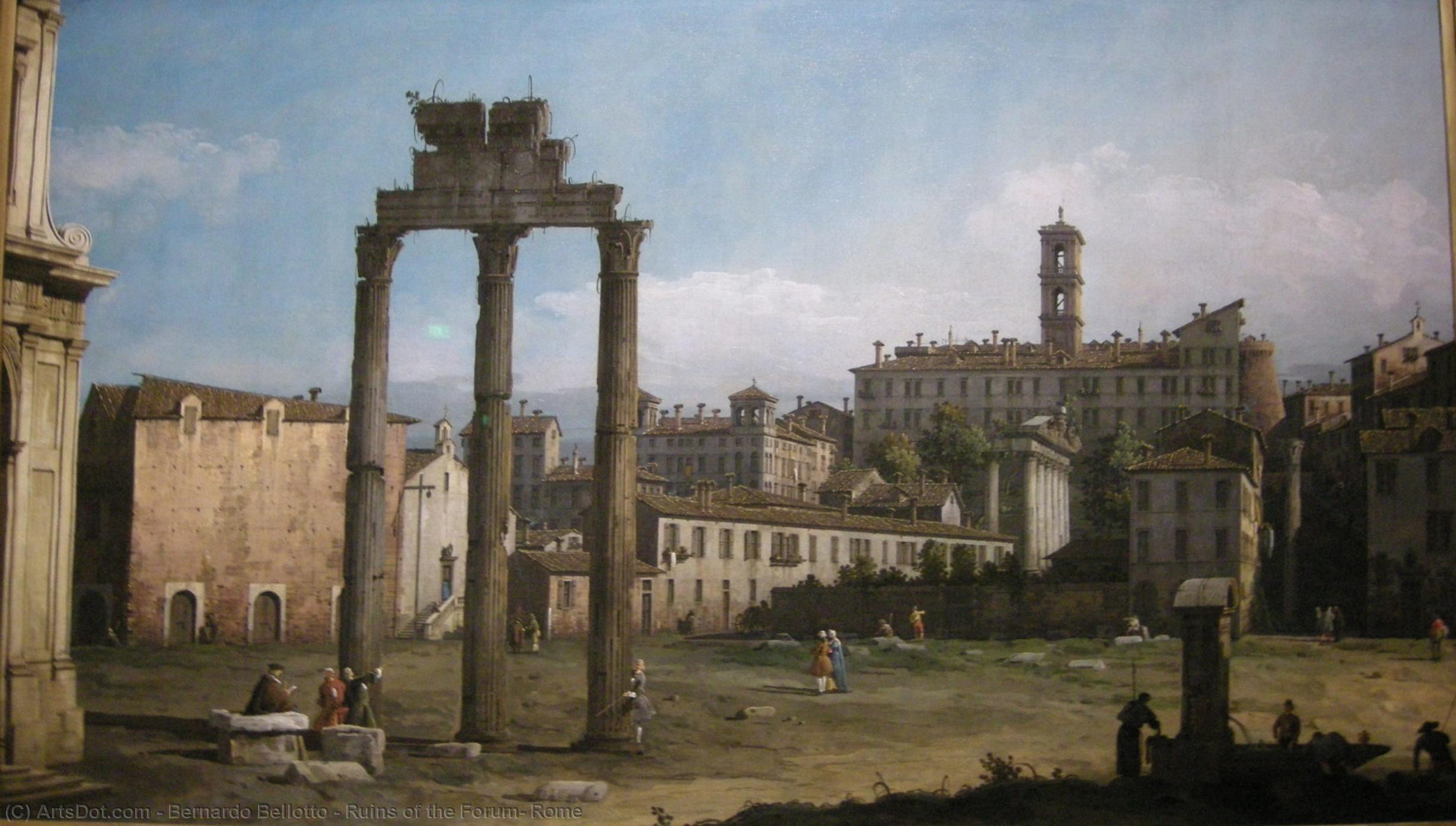 Wikioo.org - The Encyclopedia of Fine Arts - Painting, Artwork by Bernardo Bellotto - Ruins of the Forum, Rome