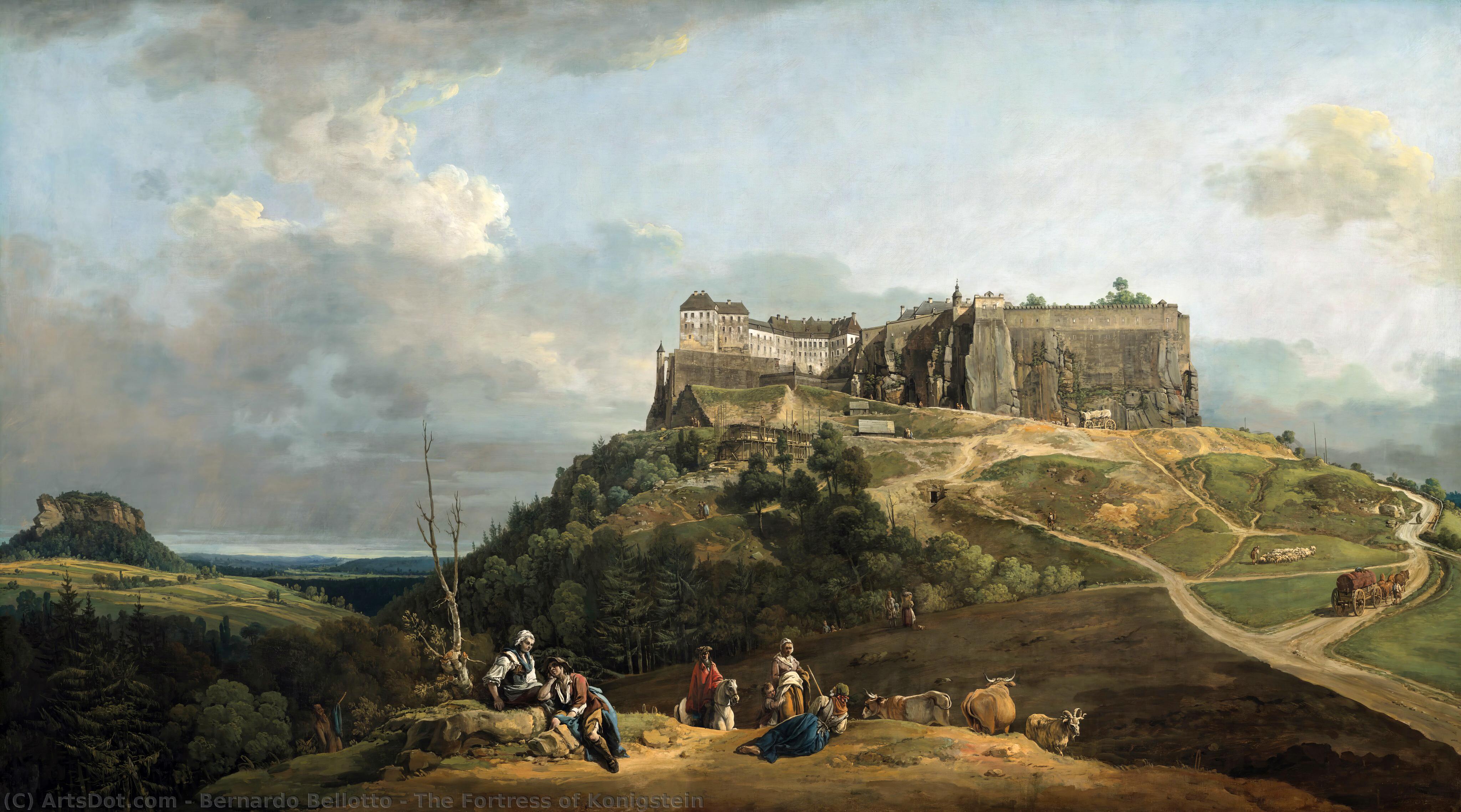 Wikoo.org - موسوعة الفنون الجميلة - اللوحة، العمل الفني Bernardo Bellotto - The Fortress of Konigstein