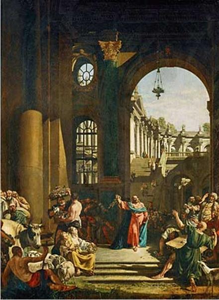 Wikioo.org - The Encyclopedia of Fine Arts - Painting, Artwork by Bernardo Bellotto - Jesus Cleansing the Temple
