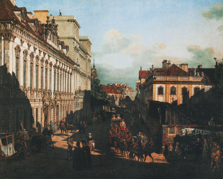 WikiOO.org - Encyclopedia of Fine Arts - Maalaus, taideteos Bernardo Bellotto - Miodowa Street
