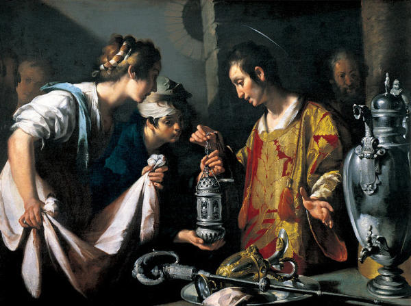 Wikioo.org - The Encyclopedia of Fine Arts - Painting, Artwork by Bernardo Strozzi - St. Lawrence Distributing the Riches of the Church