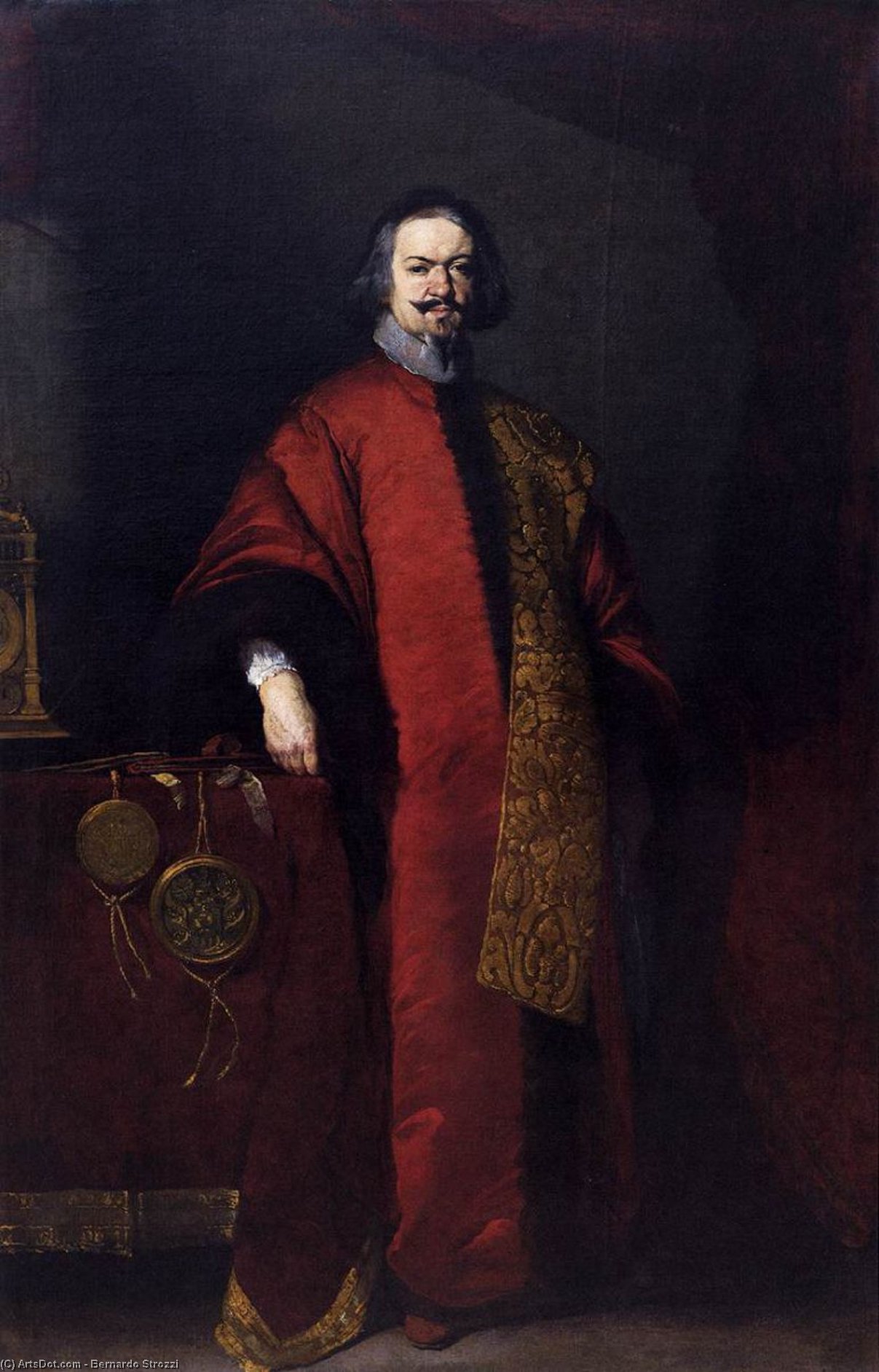 WikiOO.org – 美術百科全書 - 繪畫，作品 Bernardo Strozzi - 肖像骑士乔瓦尼的格里马尼