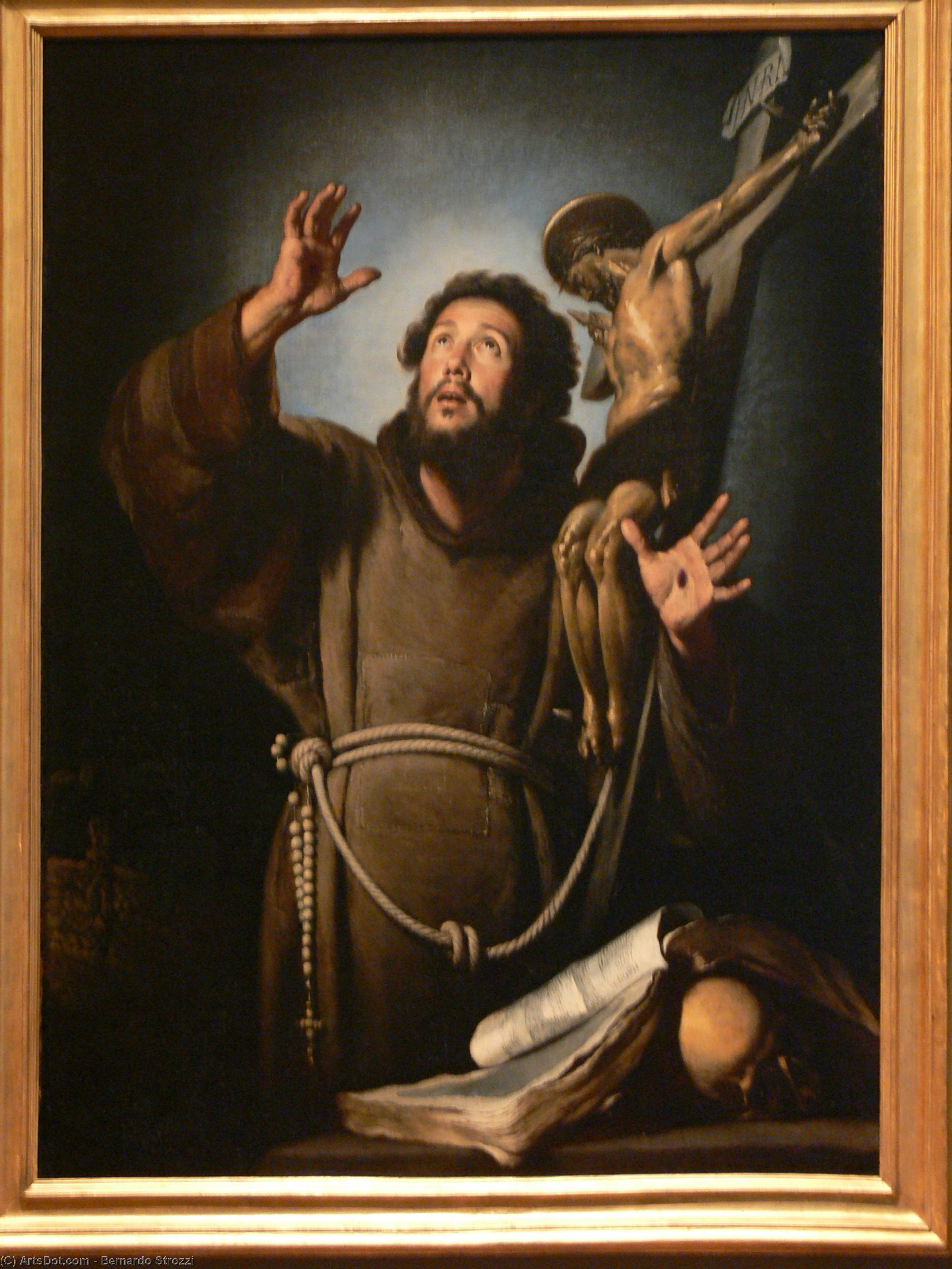 WikiOO.org - Encyclopedia of Fine Arts - Målning, konstverk Bernardo Strozzi - St.Francis in ecstasy