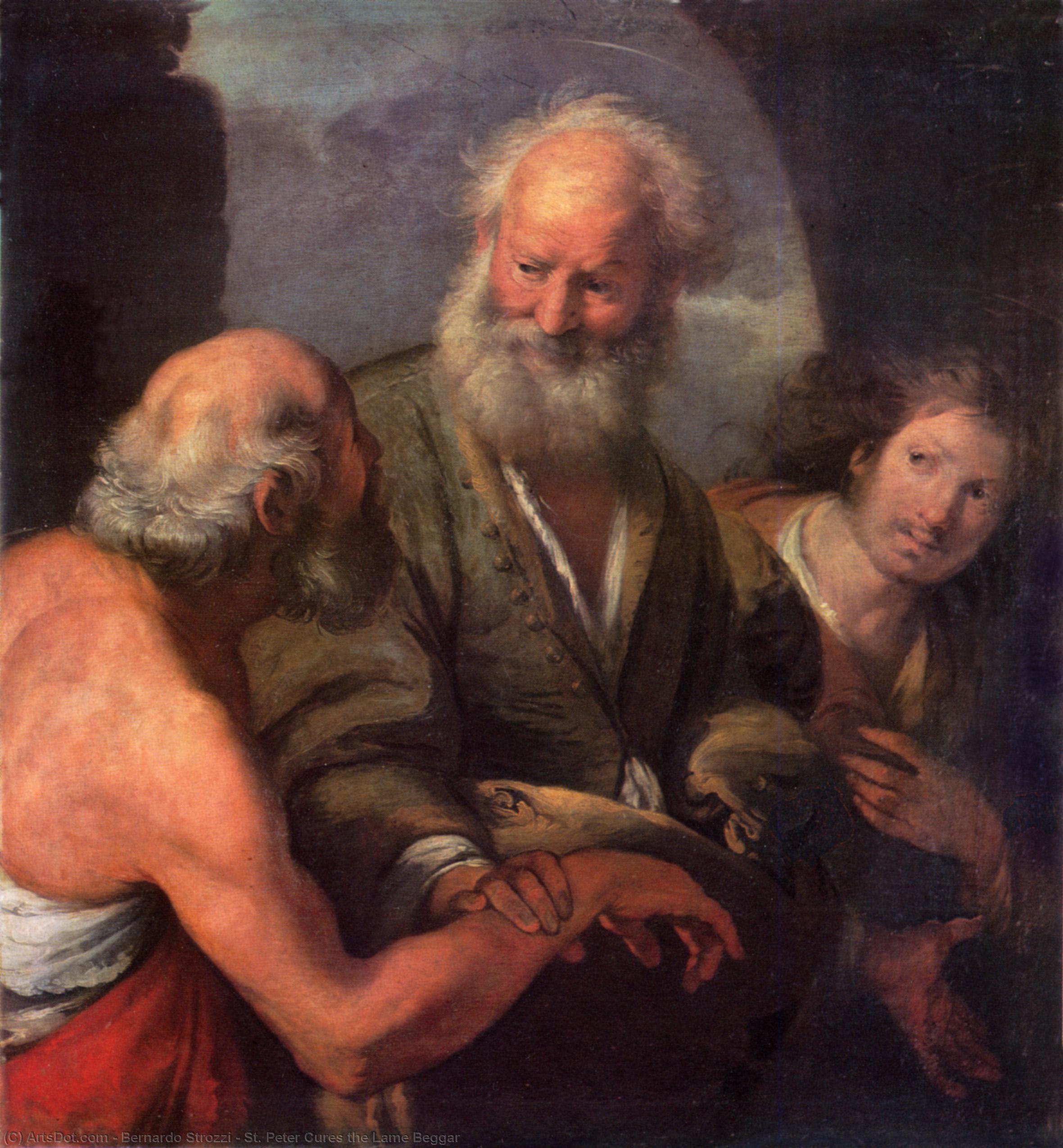 Wikioo.org - The Encyclopedia of Fine Arts - Painting, Artwork by Bernardo Strozzi - St. Peter Cures the Lame Beggar
