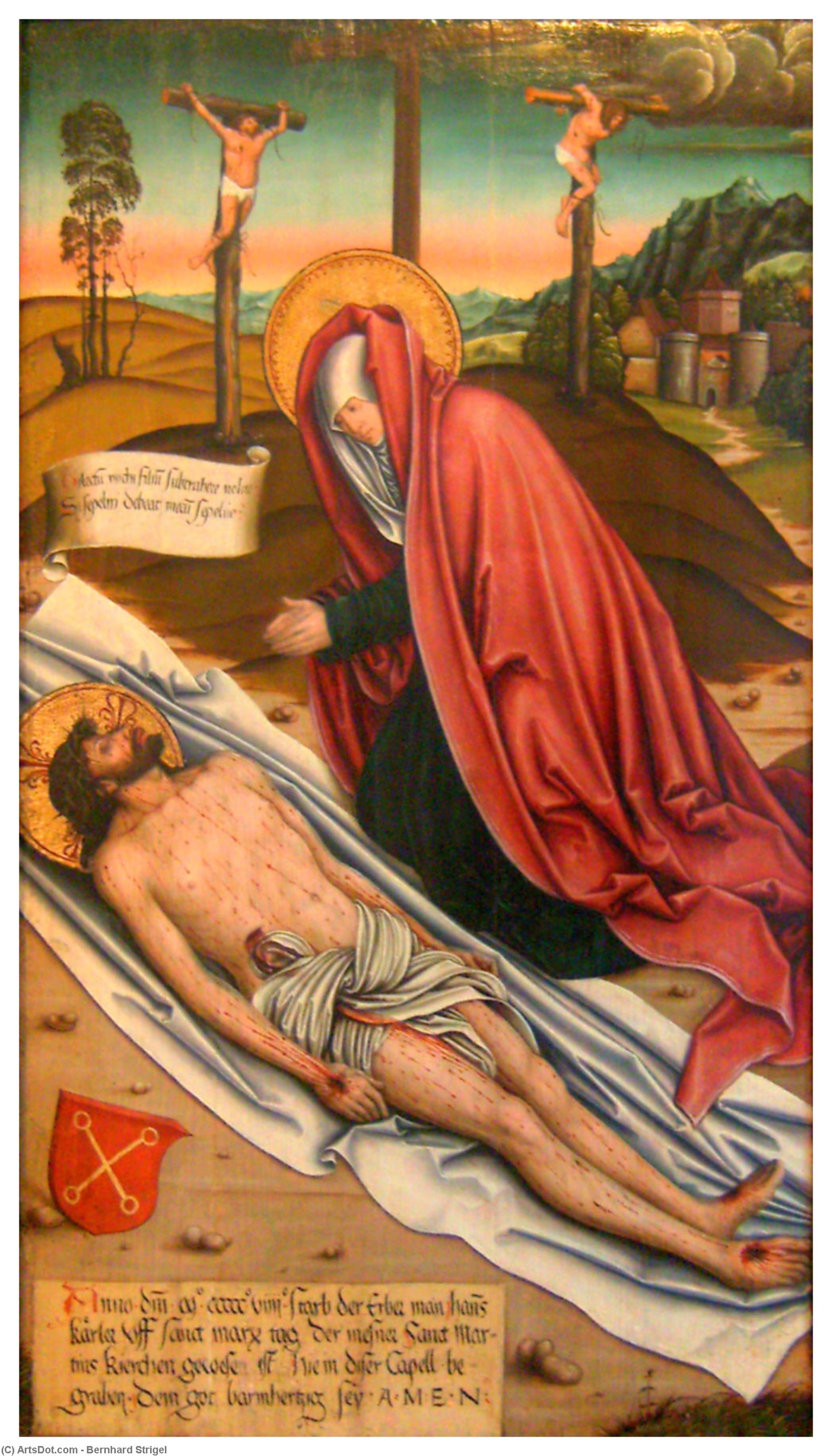 Wikioo.org - The Encyclopedia of Fine Arts - Painting, Artwork by Bernhard Strigel - Lamentation of Christ