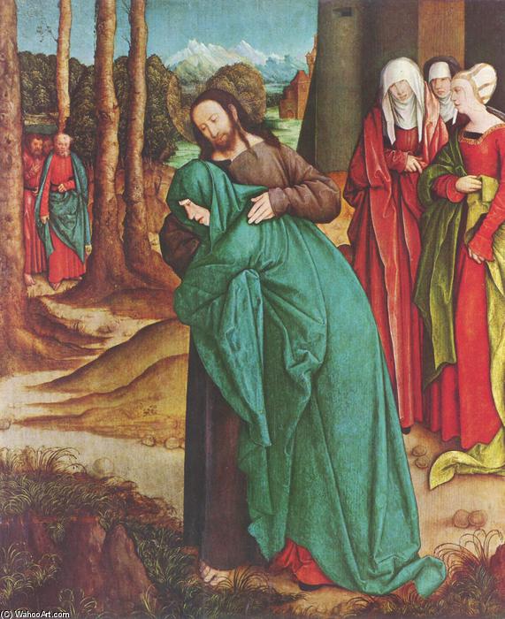 Wikioo.org – L'Enciclopedia delle Belle Arti - Pittura, Opere di Bernhard Strigel - cristo presa  congedo  di  sua  madre