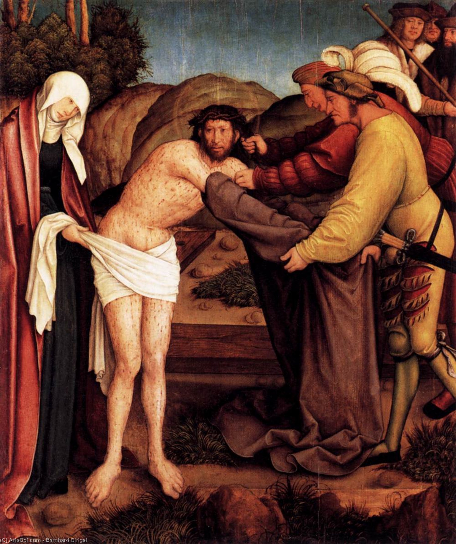 Wikioo.org - The Encyclopedia of Fine Arts - Painting, Artwork by Bernhard Strigel - Disrobing of Christ