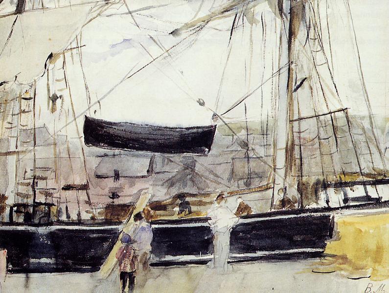 Wikioo.org - The Encyclopedia of Fine Arts - Painting, Artwork by Berthe Morisot - Boat on the Quay