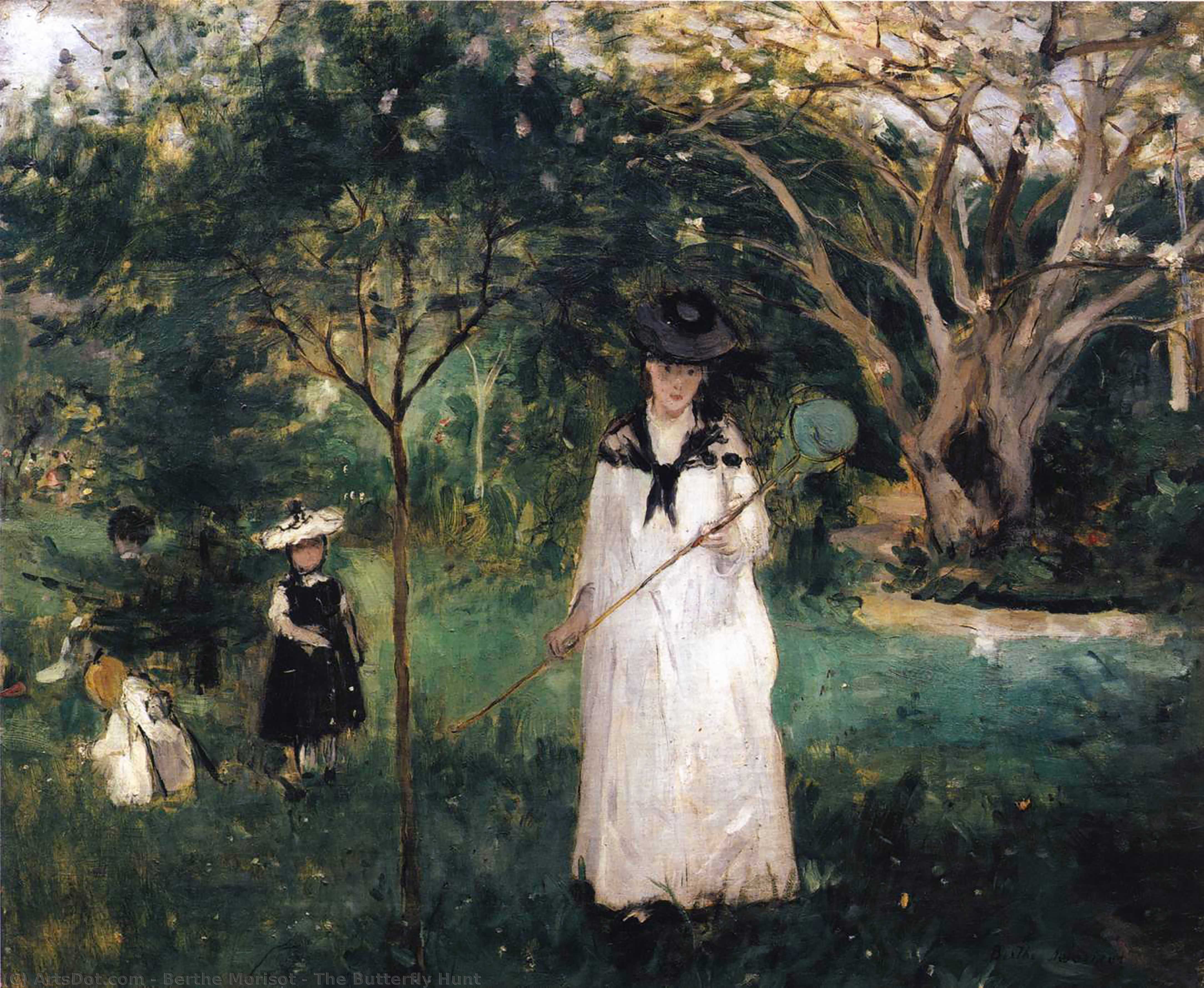 Wikioo.org – L'Enciclopedia delle Belle Arti - Pittura, Opere di Berthe Morisot - il farfalla caccia