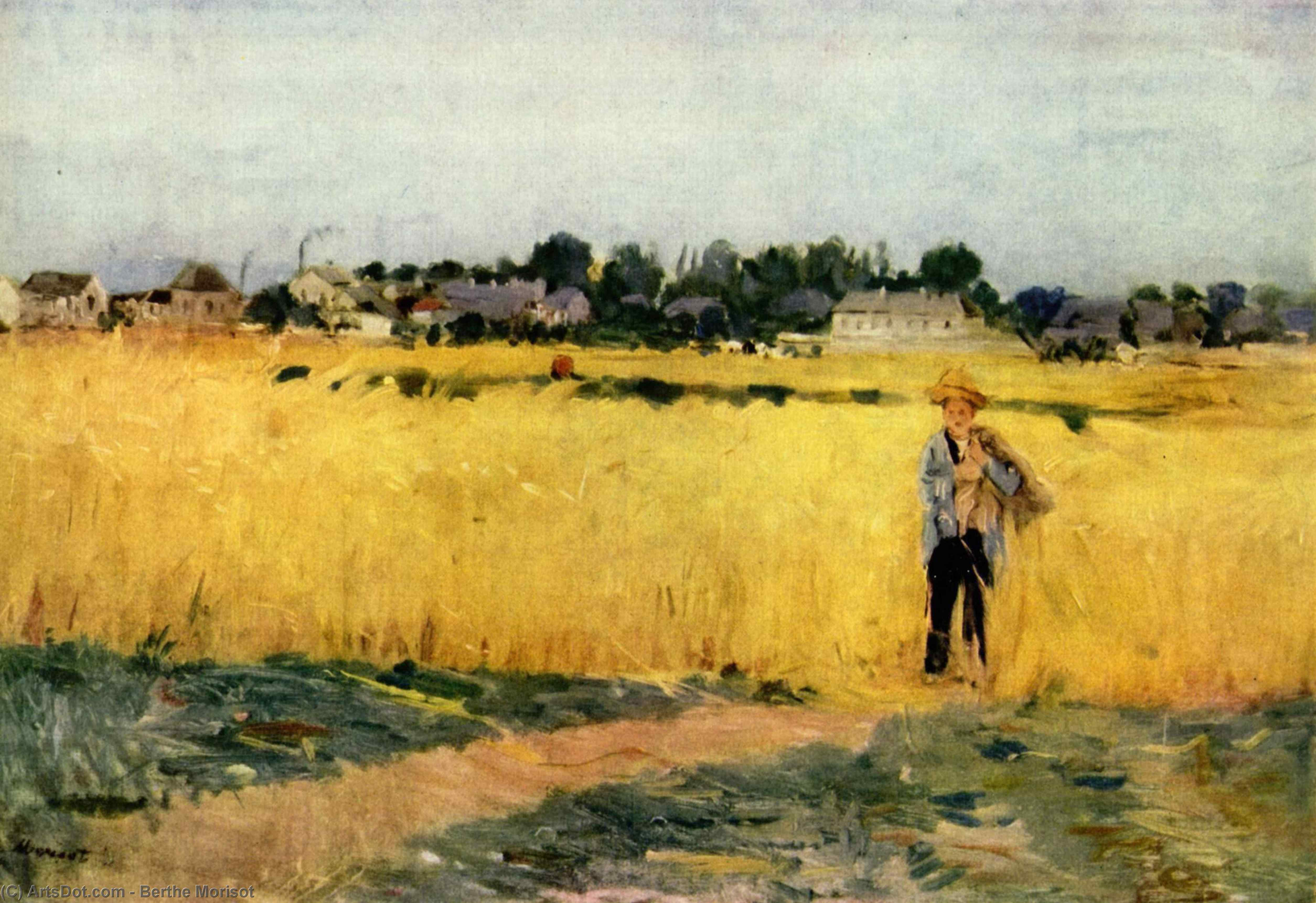 Wikioo.org - The Encyclopedia of Fine Arts - Painting, Artwork by Berthe Morisot - In the Wheatfield at Gennevilliers