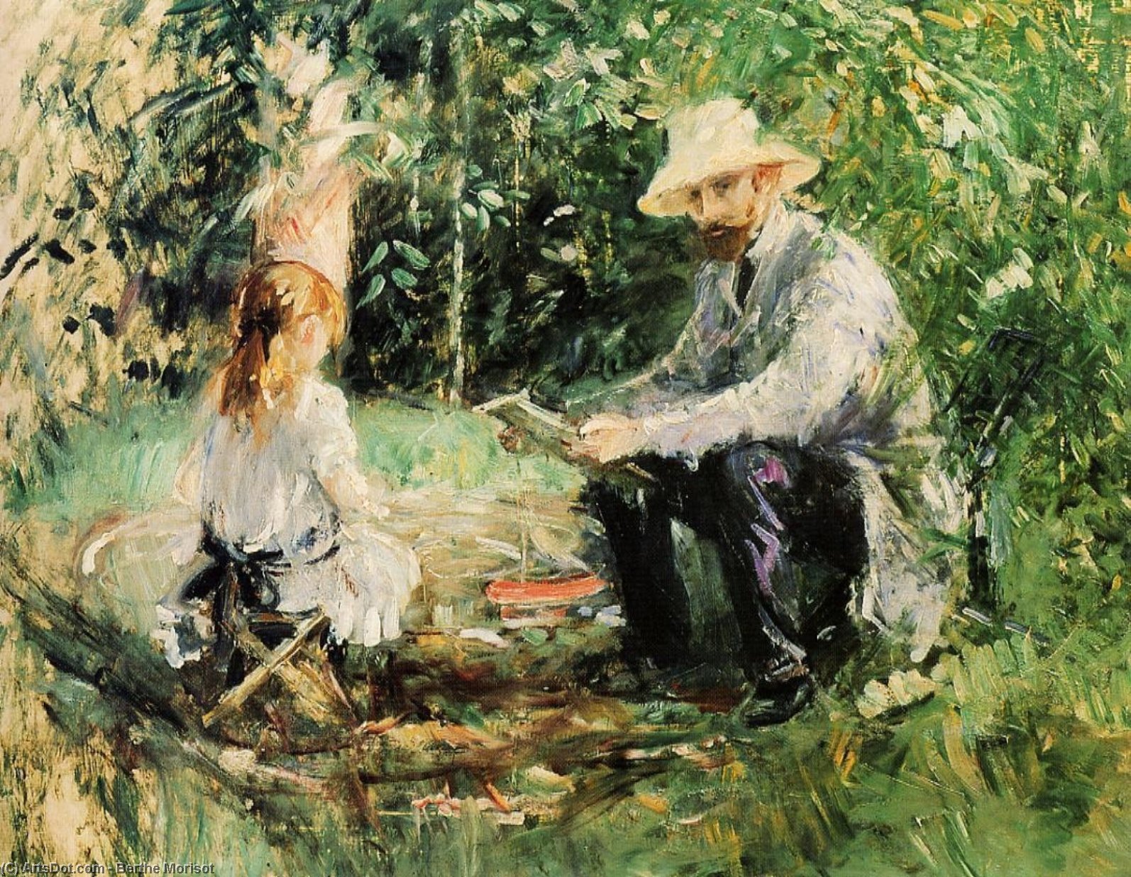 Wikioo.org - The Encyclopedia of Fine Arts - Painting, Artwork by Berthe Morisot - Julie and Eugene Manet