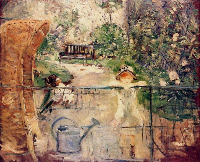 Wikioo.org - The Encyclopedia of Fine Arts - Painting, Artwork by Berthe Morisot - Little Girls in the Garden