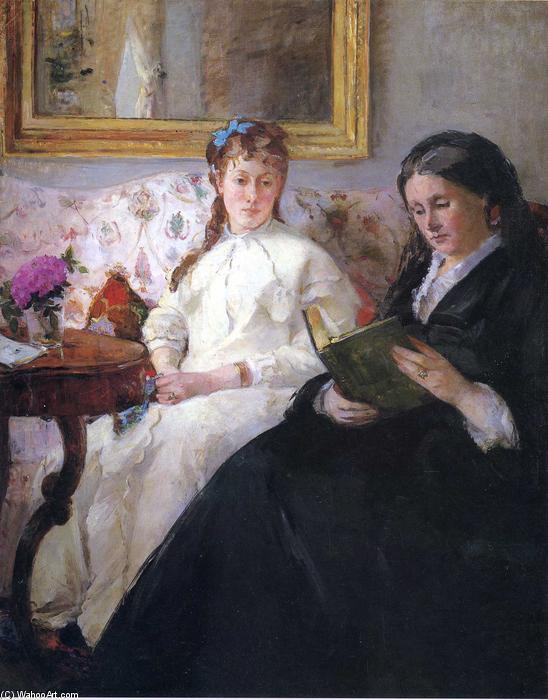 Wikioo.org – La Enciclopedia de las Bellas Artes - Pintura, Obras de arte de Berthe Morisot - Retrato de la madre del artista asícomo  hermana