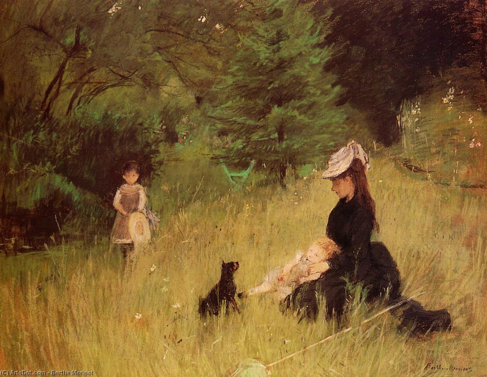 WikiOO.org - Enciklopedija likovnih umjetnosti - Slikarstvo, umjetnička djela Berthe Morisot - In a Park