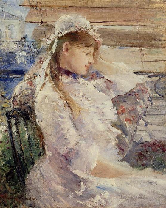 WikiOO.org - Εγκυκλοπαίδεια Καλών Τεχνών - Ζωγραφική, έργα τέχνης Berthe Morisot - Profile of a seated young woman