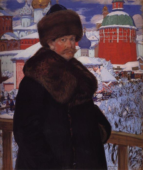 Wikioo.org - The Encyclopedia of Fine Arts - Painting, Artwork by Boris Mikhaylovich Kustodiev - Self Portrait