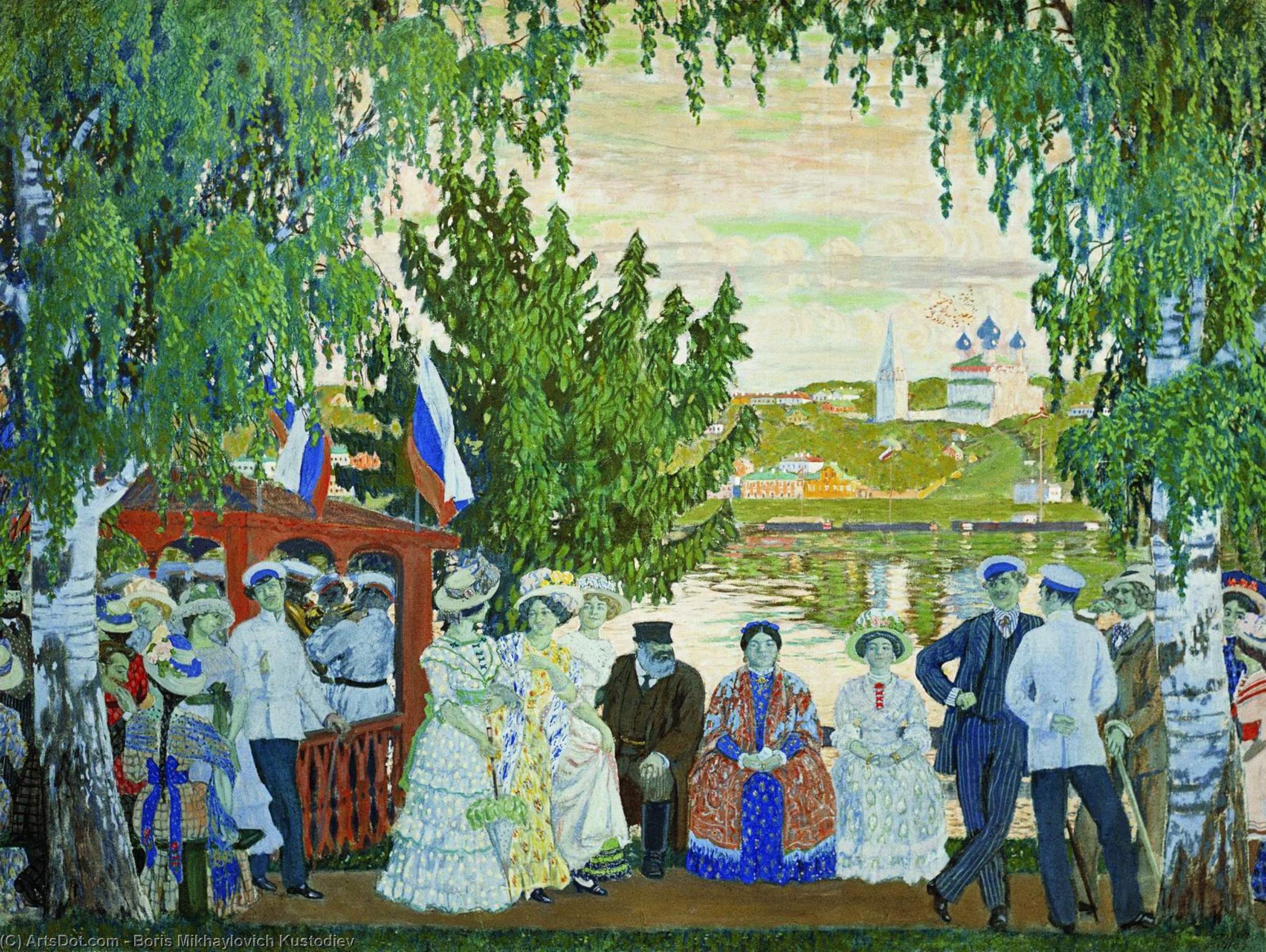 Wikioo.org - The Encyclopedia of Fine Arts - Painting, Artwork by Boris Mikhaylovich Kustodiev - Festive Gathering