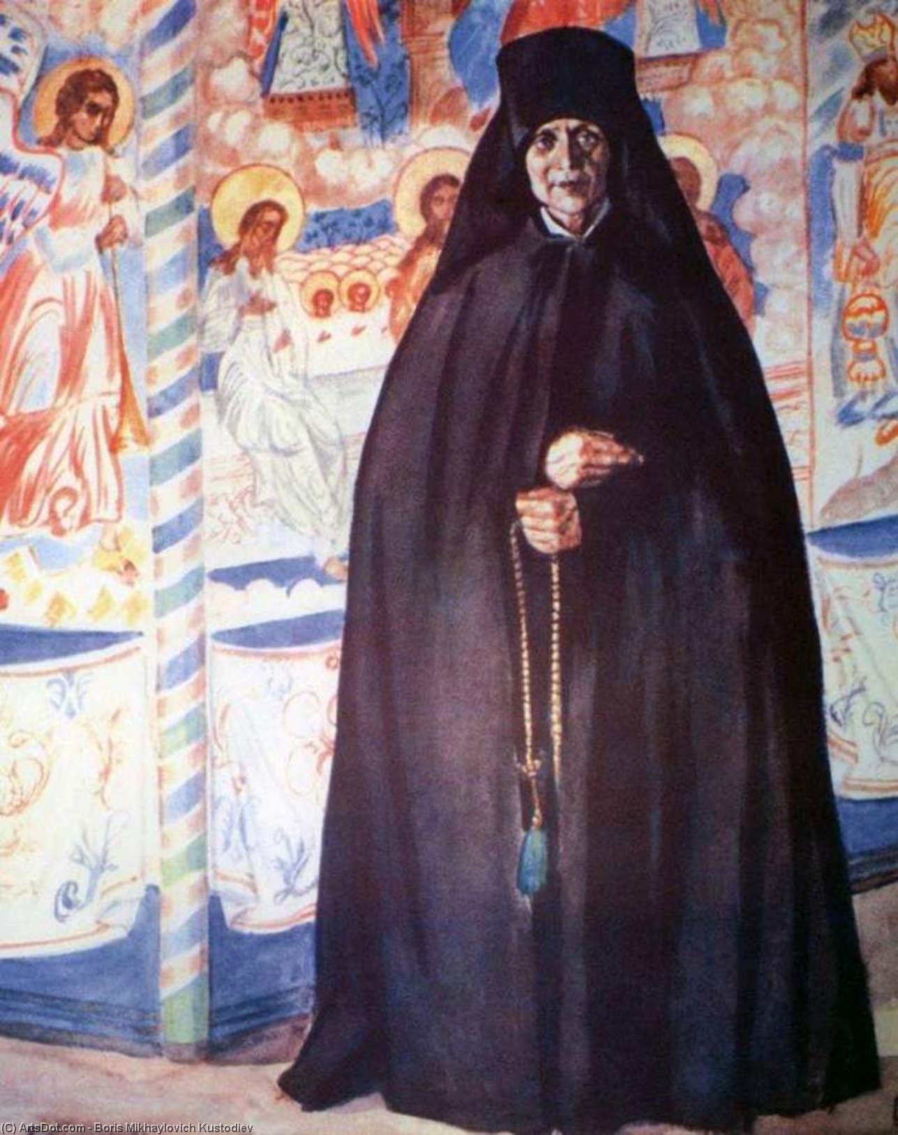 Wikioo.org - The Encyclopedia of Fine Arts - Painting, Artwork by Boris Mikhaylovich Kustodiev - Abbess