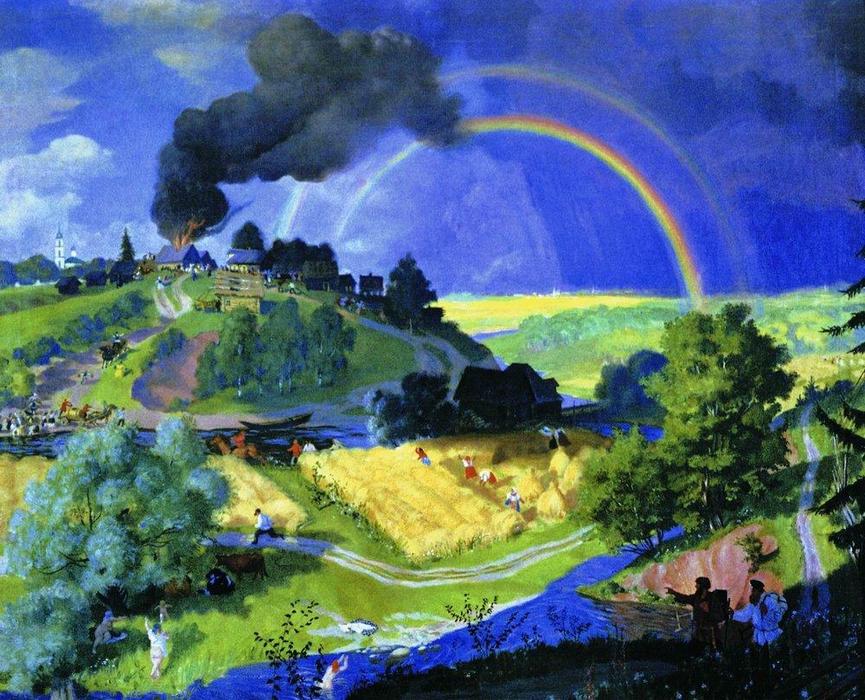 Wikioo.org - The Encyclopedia of Fine Arts - Painting, Artwork by Boris Mikhaylovich Kustodiev - After the storm