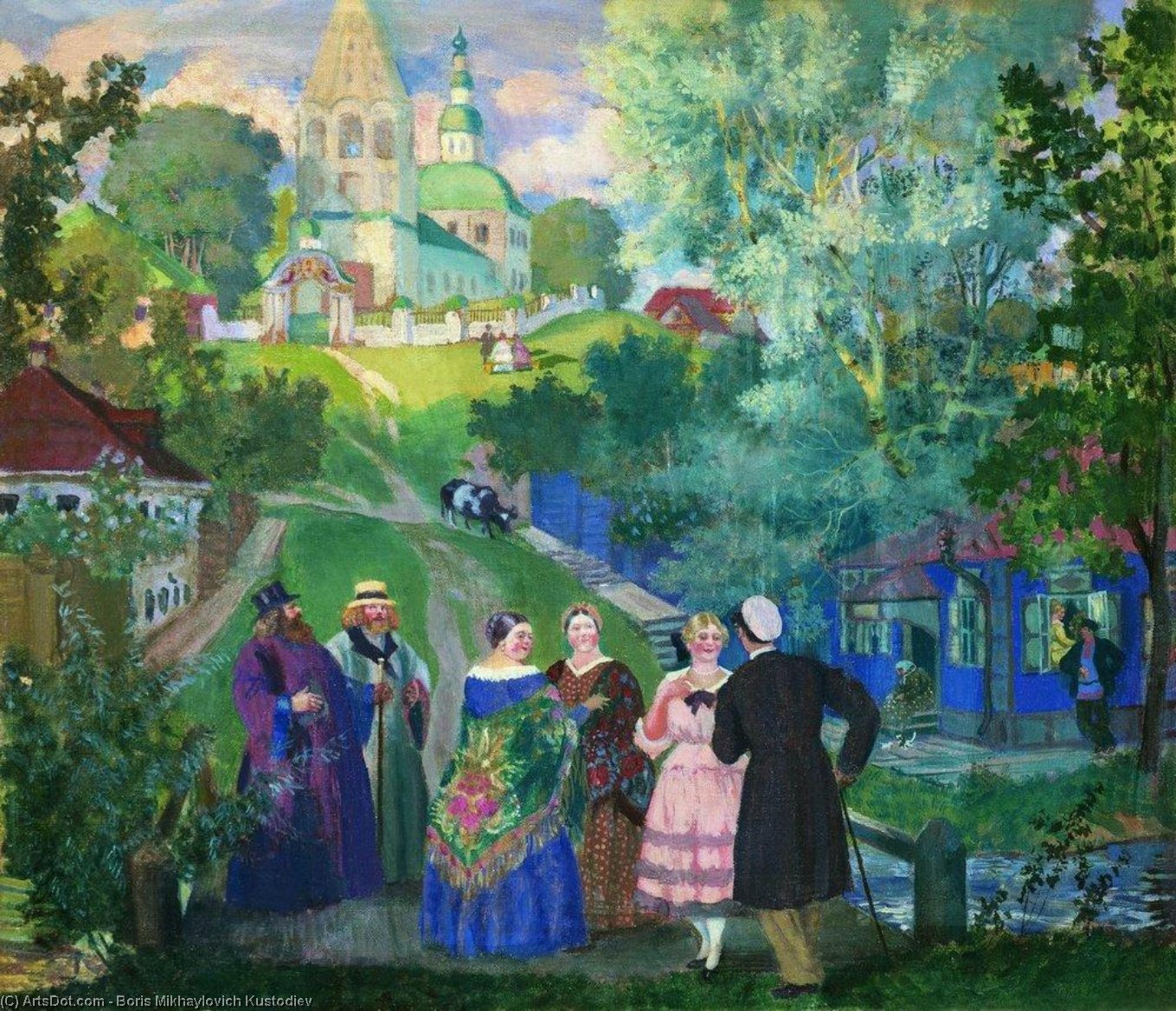 Wikioo.org - The Encyclopedia of Fine Arts - Painting, Artwork by Boris Mikhaylovich Kustodiev - Summer. Province