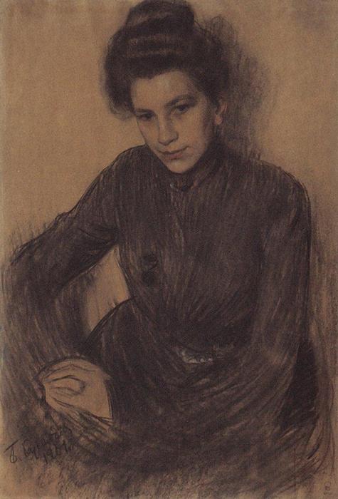 Wikioo.org - The Encyclopedia of Fine Arts - Painting, Artwork by Boris Mikhaylovich Kustodiev - Portrait of Z. Proshinskaya