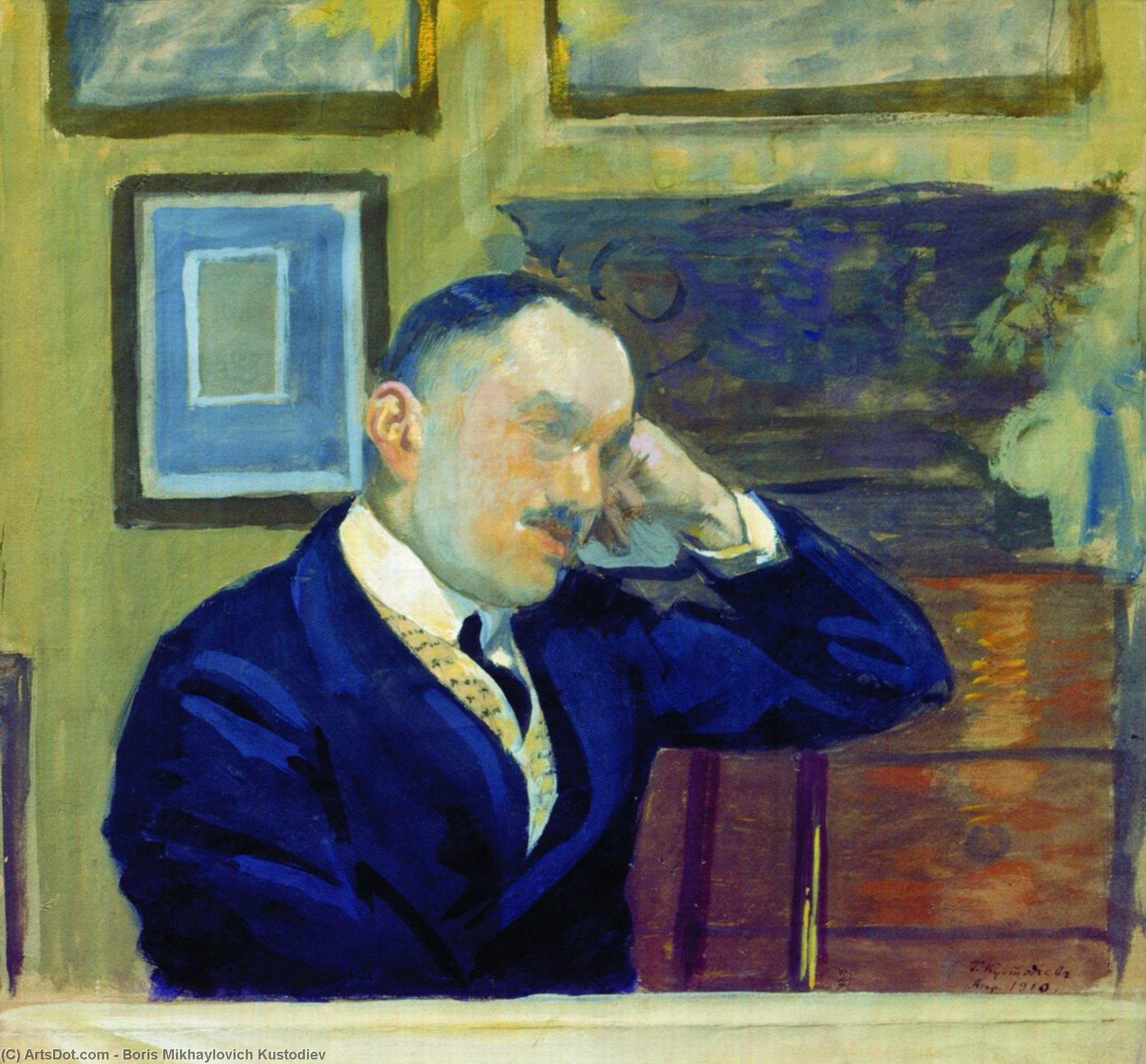 Wikioo.org - The Encyclopedia of Fine Arts - Painting, Artwork by Boris Mikhaylovich Kustodiev - Portrait of V.N.Argutinsky-Dolgorukov