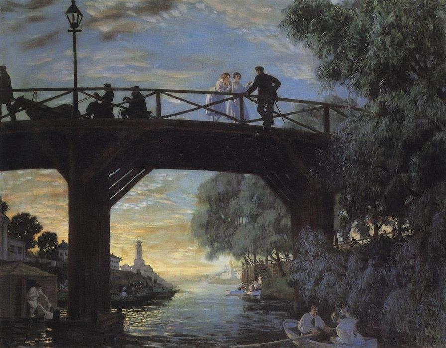 WikiOO.org – 美術百科全書 - 繪畫，作品 Boris Mikhaylovich Kustodiev - 大桥。阿斯特拉罕