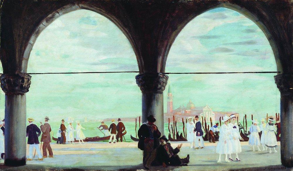 Wikioo.org - The Encyclopedia of Fine Arts - Painting, Artwork by Boris Mikhaylovich Kustodiev - Venice. Memory