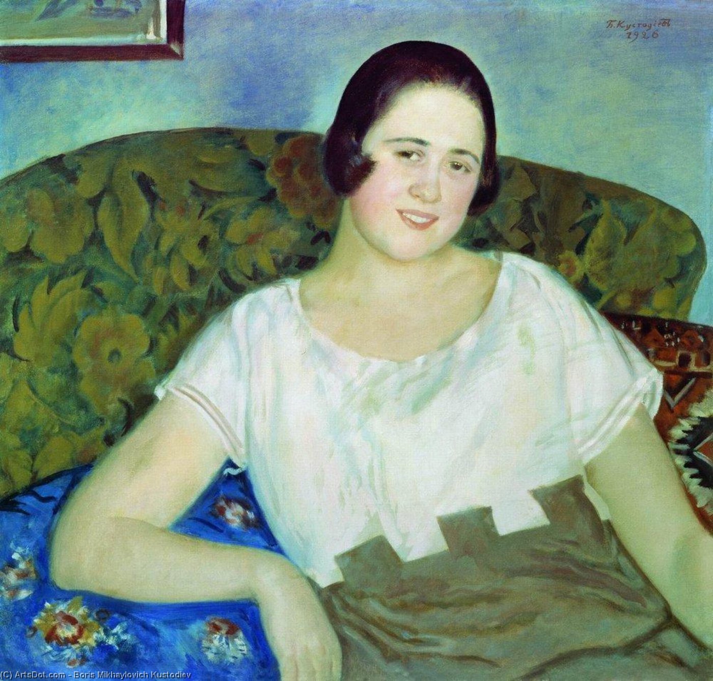 Wikioo.org - The Encyclopedia of Fine Arts - Painting, Artwork by Boris Mikhaylovich Kustodiev - Portrait of I. Ivanova