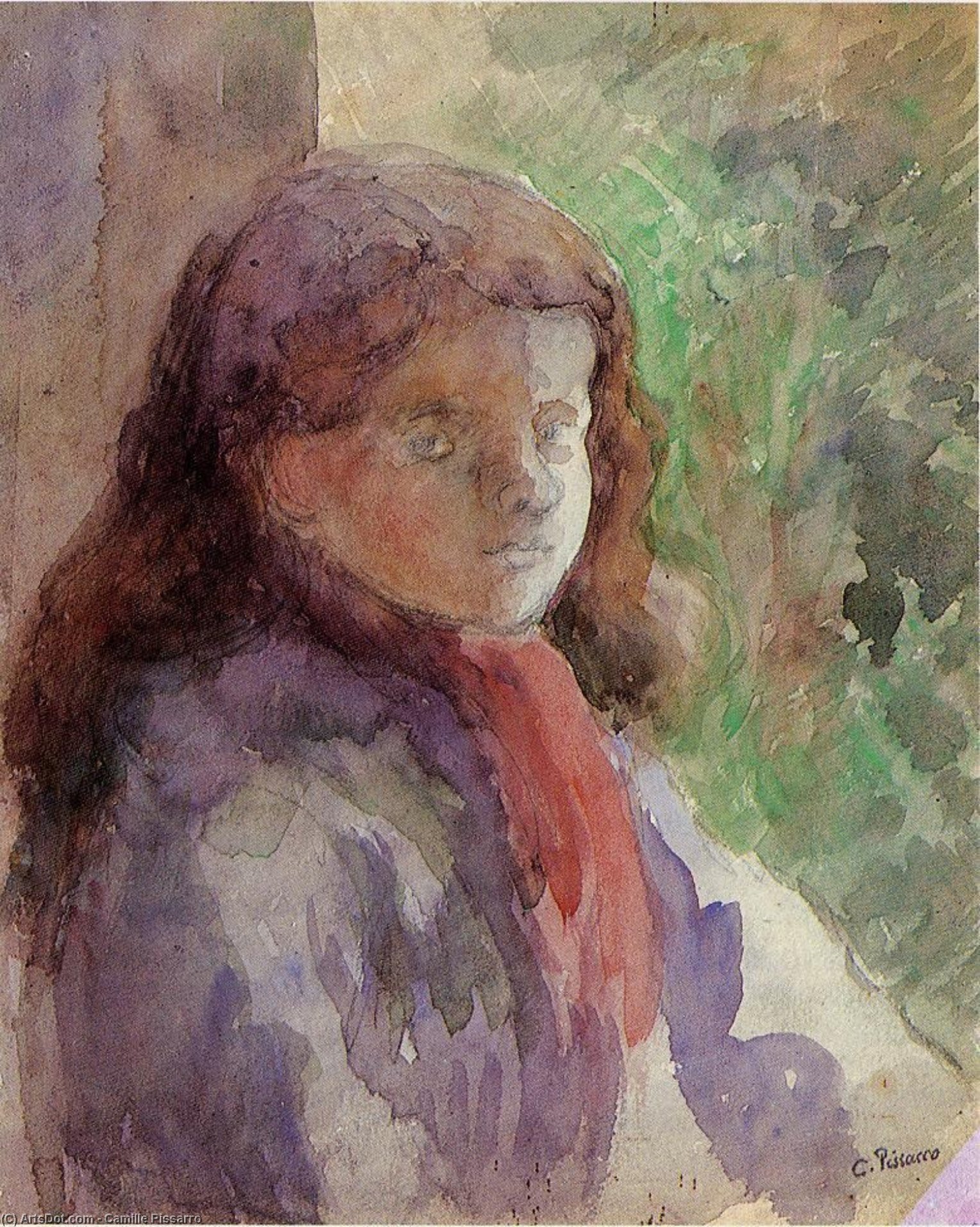 WikiOO.org – 美術百科全書 - 繪畫，作品 Camille Pissarro - 肖像艺术家的儿子，朱利Rudolphe的