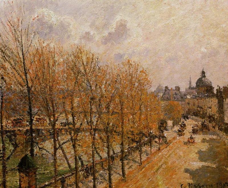 WikiOO.org - Encyclopedia of Fine Arts - Målning, konstverk Camille Pissarro - Quai Malaquais, Morning