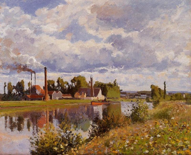 Wikioo.org - สารานุกรมวิจิตรศิลป์ - จิตรกรรม Camille Pissarro - The River Oise near Pontoise
