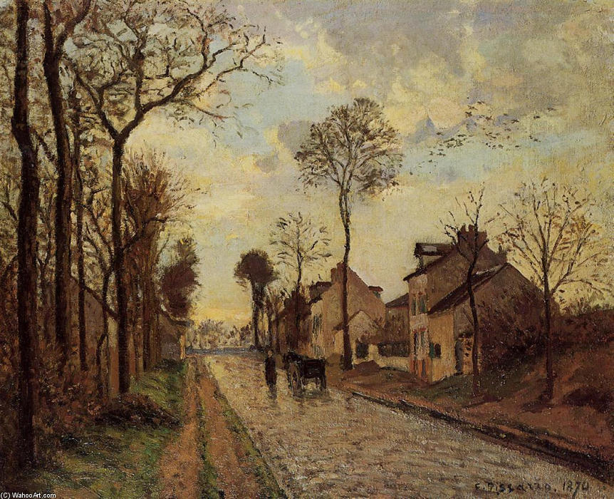 Wikioo.org - The Encyclopedia of Fine Arts - Painting, Artwork by Camille Pissarro - The Louveciennes Road