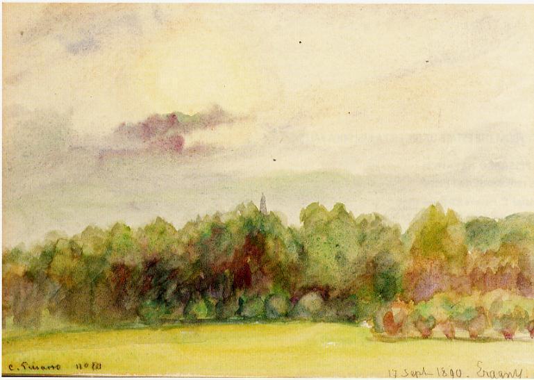 WikiOO.org – 美術百科全書 - 繪畫，作品 Camille Pissarro - 在景观Eragny