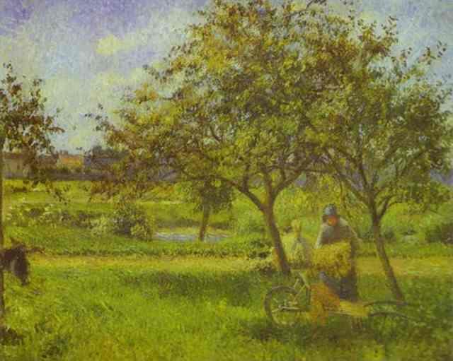 Wikioo.org - The Encyclopedia of Fine Arts - Painting, Artwork by Camille Pissarro - The Wheelbarrow, Orchard