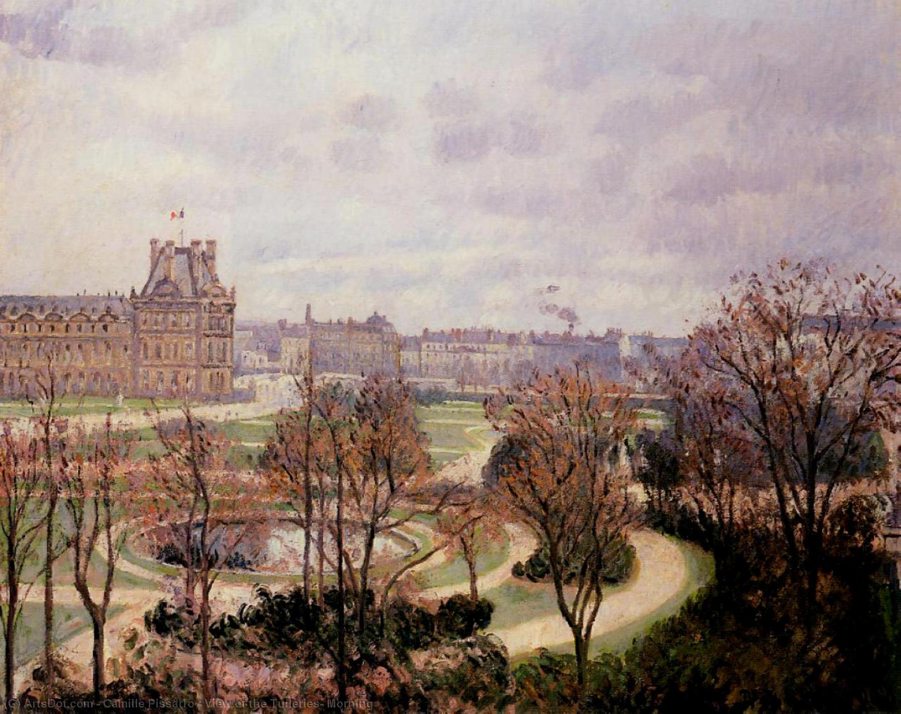 Wikioo.org - The Encyclopedia of Fine Arts - Painting, Artwork by Camille Pissarro - View of the Tuileries, Morning