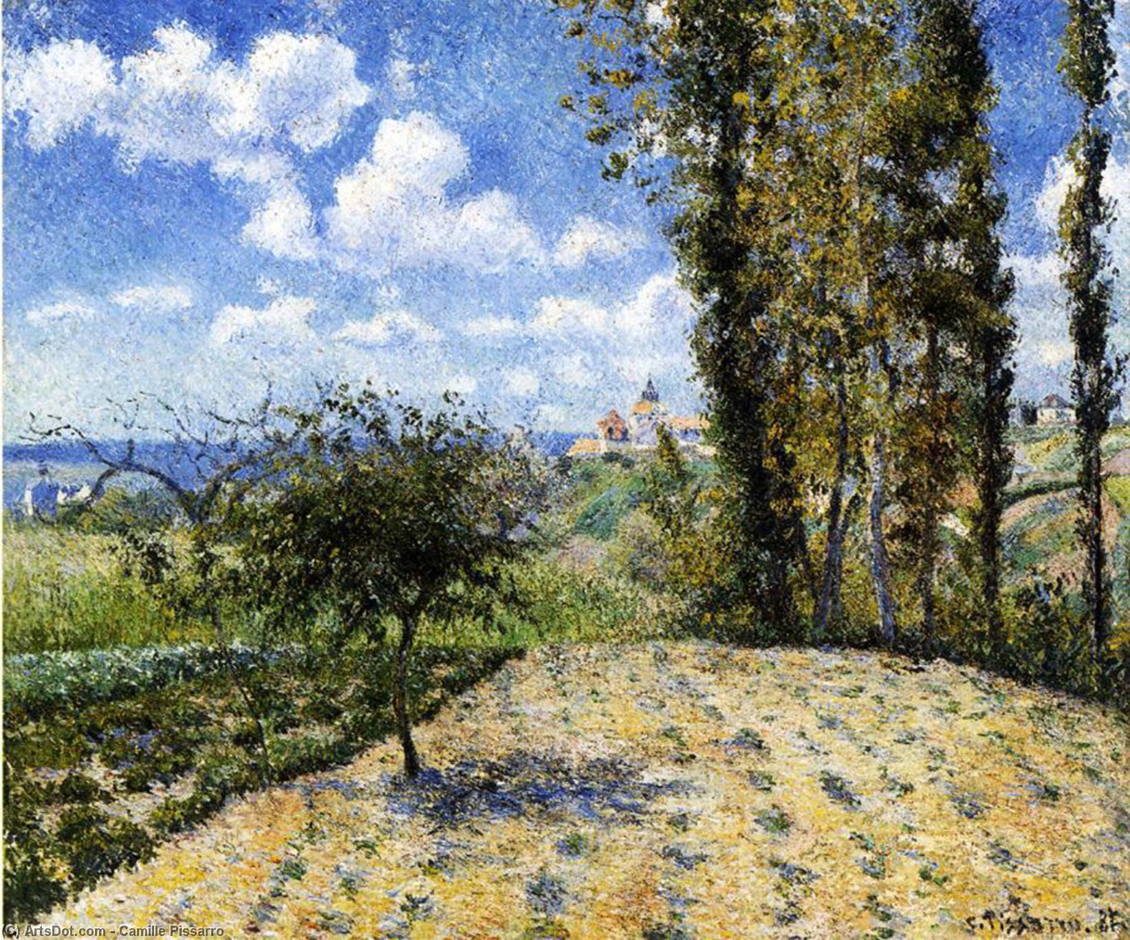 Wikioo.org - The Encyclopedia of Fine Arts - Painting, Artwork by Camille Pissarro - View Towards Pontoise Prison, in Spring