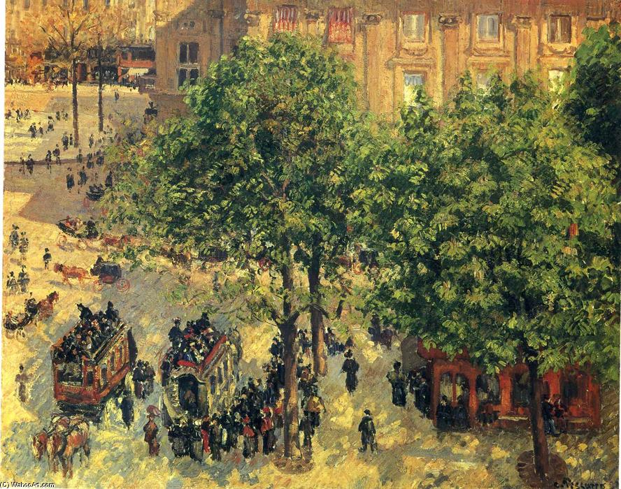 WikiOO.org - Encyclopedia of Fine Arts - Lukisan, Artwork Camille Pissarro - Place du Theatre-Francais, Spring