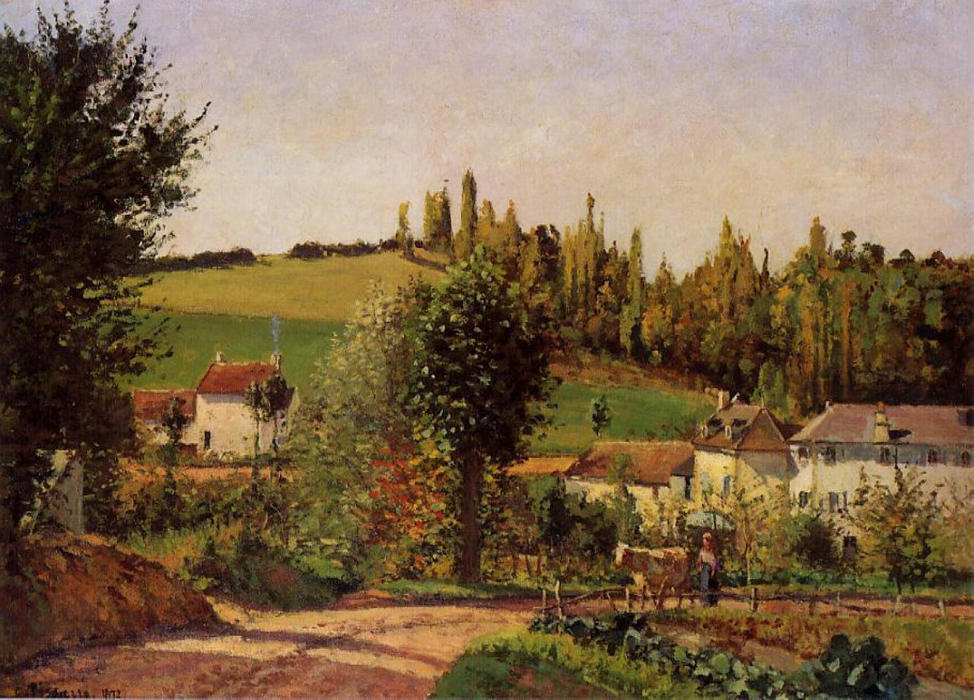 Wikioo.org - The Encyclopedia of Fine Arts - Painting, Artwork by Camille Pissarro - Path of Hermitage at Pontoise