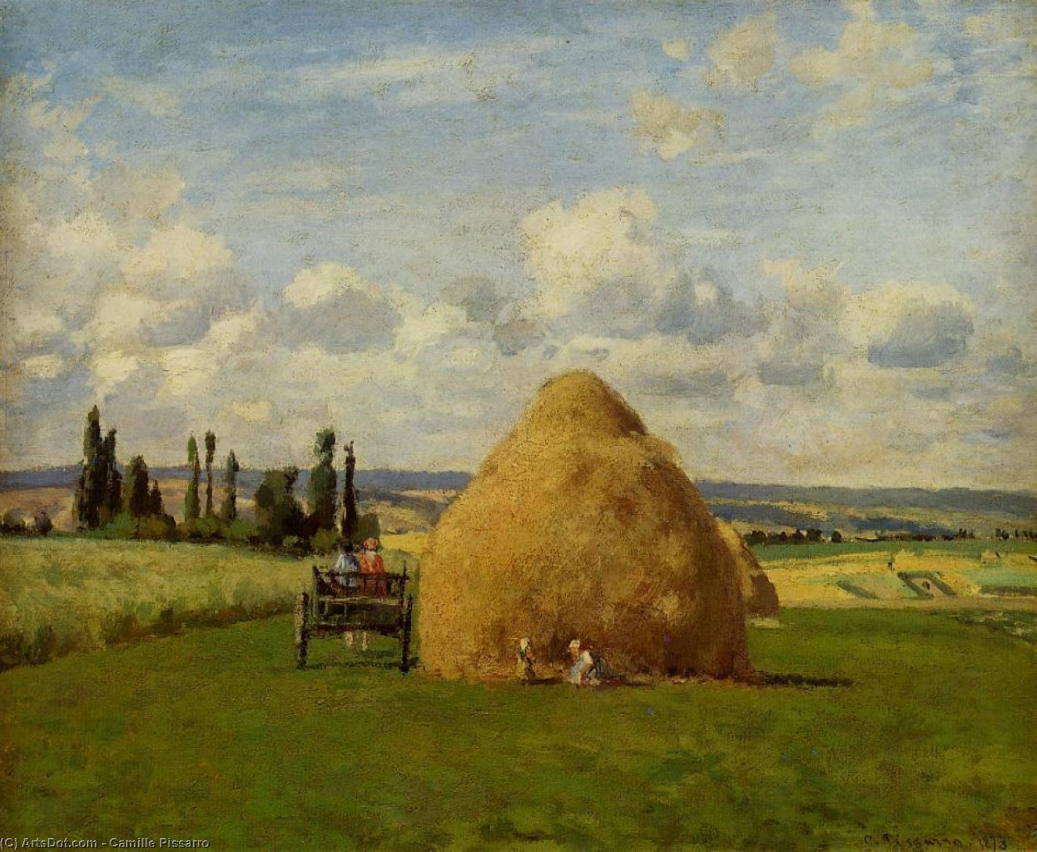 Wikioo.org - The Encyclopedia of Fine Arts - Painting, Artwork by Camille Pissarro - The haystack, Pontoise