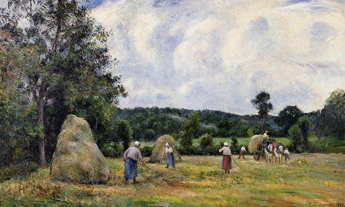 Wikioo.org - The Encyclopedia of Fine Arts - Painting, Artwork by Camille Pissarro - The Harvest at Montfoucault 2