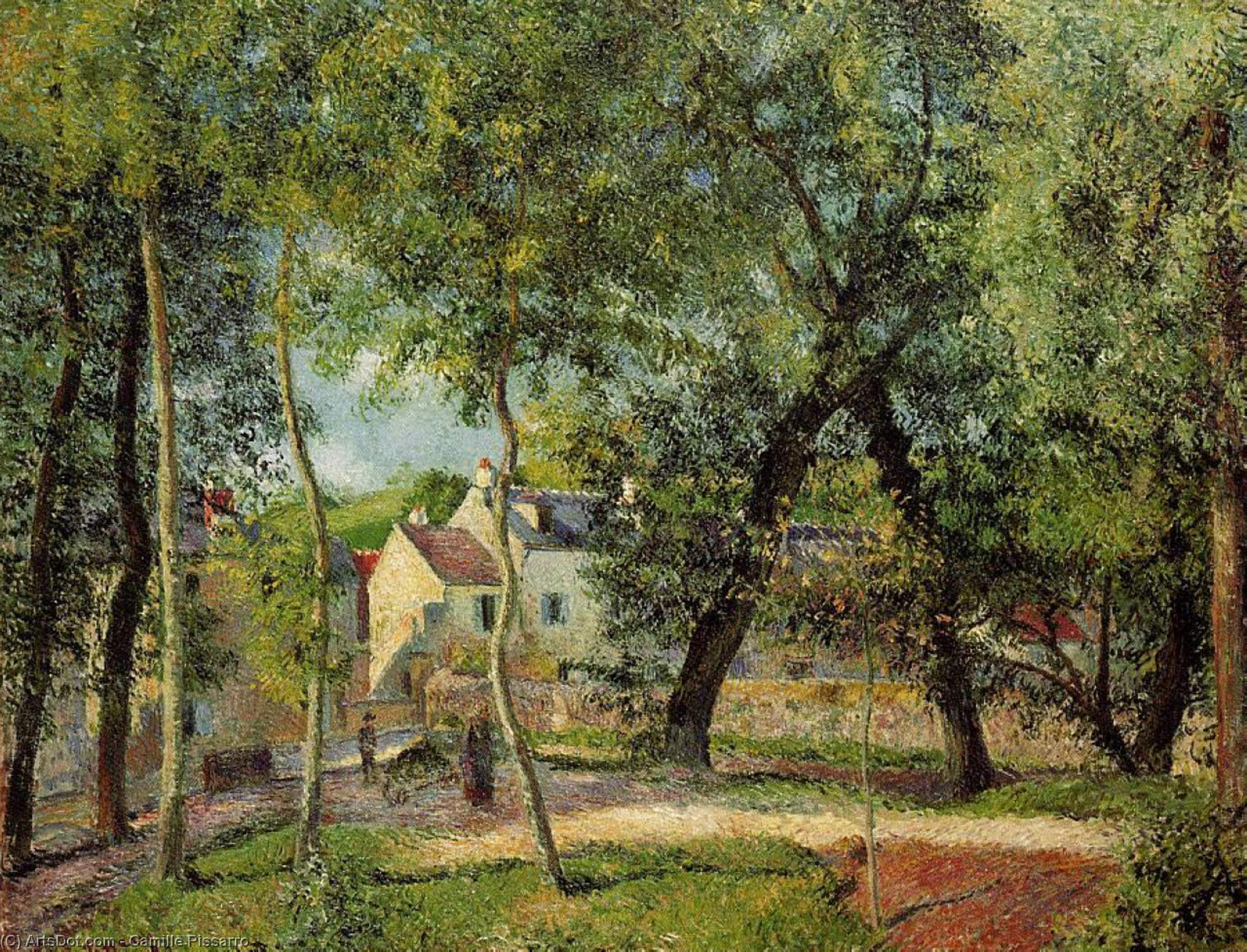 Wikioo.org - The Encyclopedia of Fine Arts - Painting, Artwork by Camille Pissarro - Landscape at Osny near watering