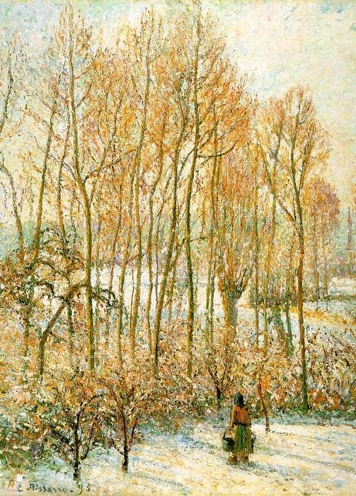 Wikioo.org - The Encyclopedia of Fine Arts - Painting, Artwork by Camille Pissarro - Morning Sunlighton the Snow, Eragny-sur-Epte