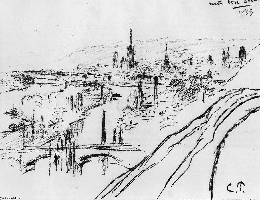 WikiOO.org - Εγκυκλοπαίδεια Καλών Τεχνών - Ζωγραφική, έργα τέχνης Camille Pissarro - View of Rouen